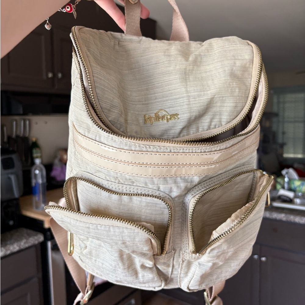 Kipling Beige Women's Backpack